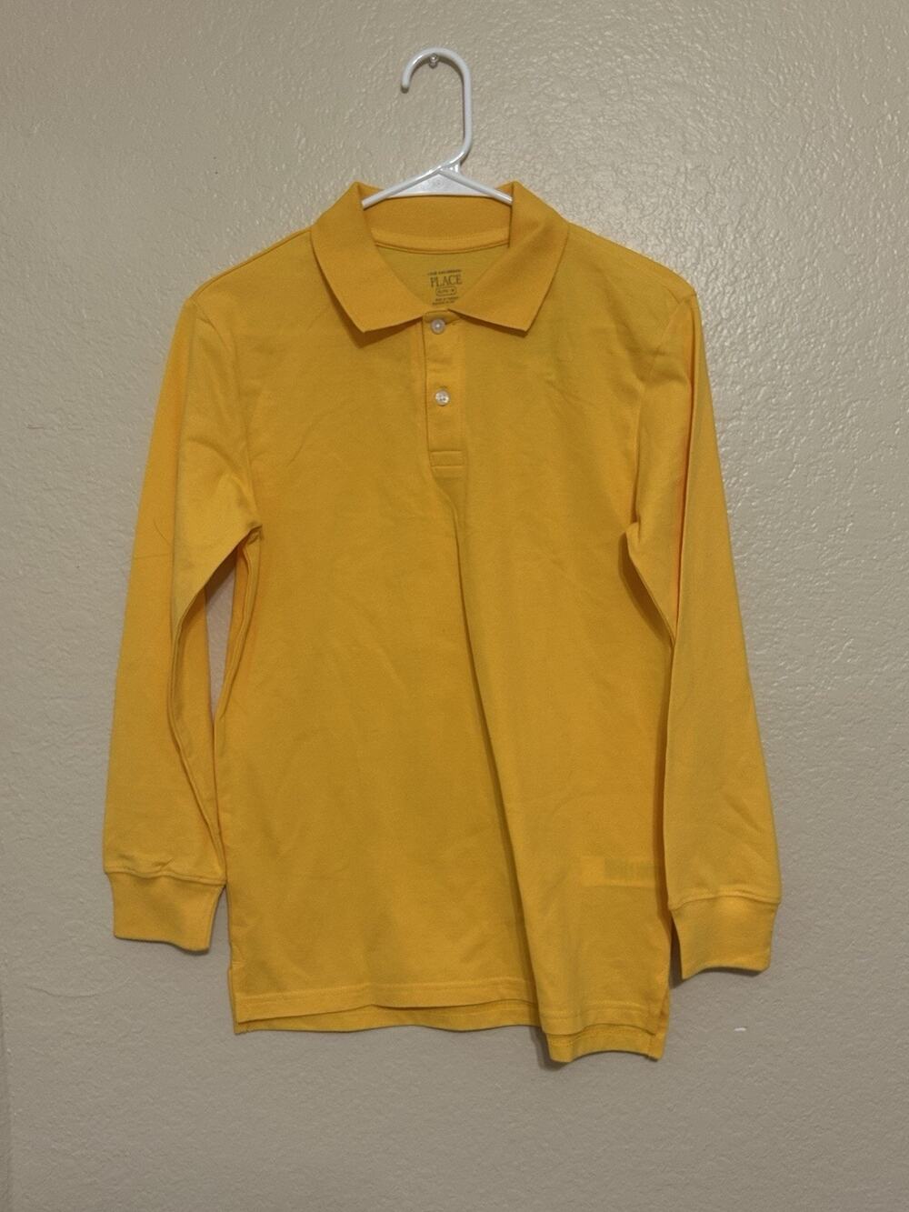 The Children's Place Boy's Uniform Long-Sleeve Pique Polo XL(14) New Yellow
